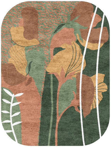 Calotropis Field of Flowers Oblong Hand Knotted Bamboo Silk Custom Rug by Rug Artisan