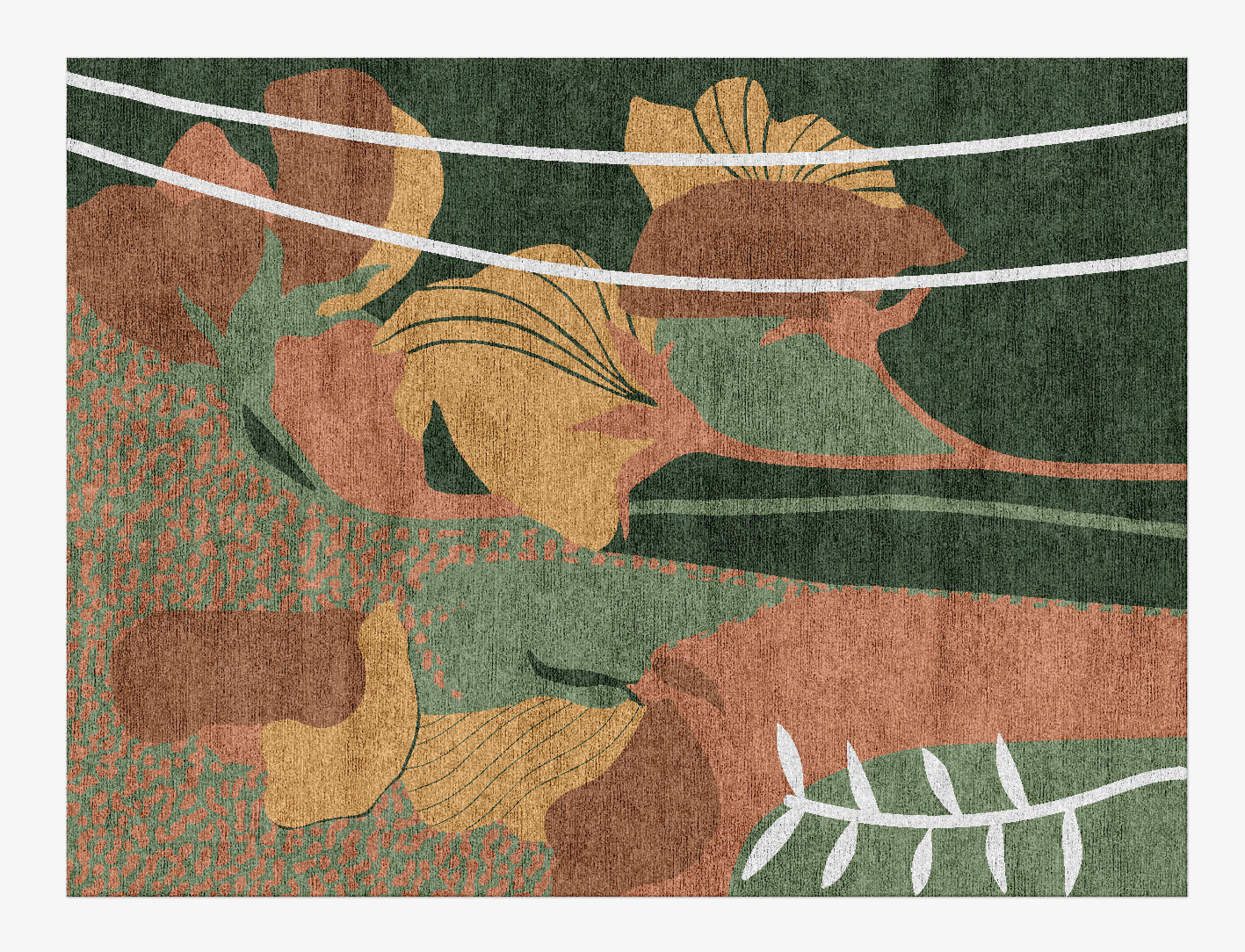 Calotropis Field of Flowers Rectangle Hand Knotted Bamboo Silk Custom Rug by Rug Artisan
