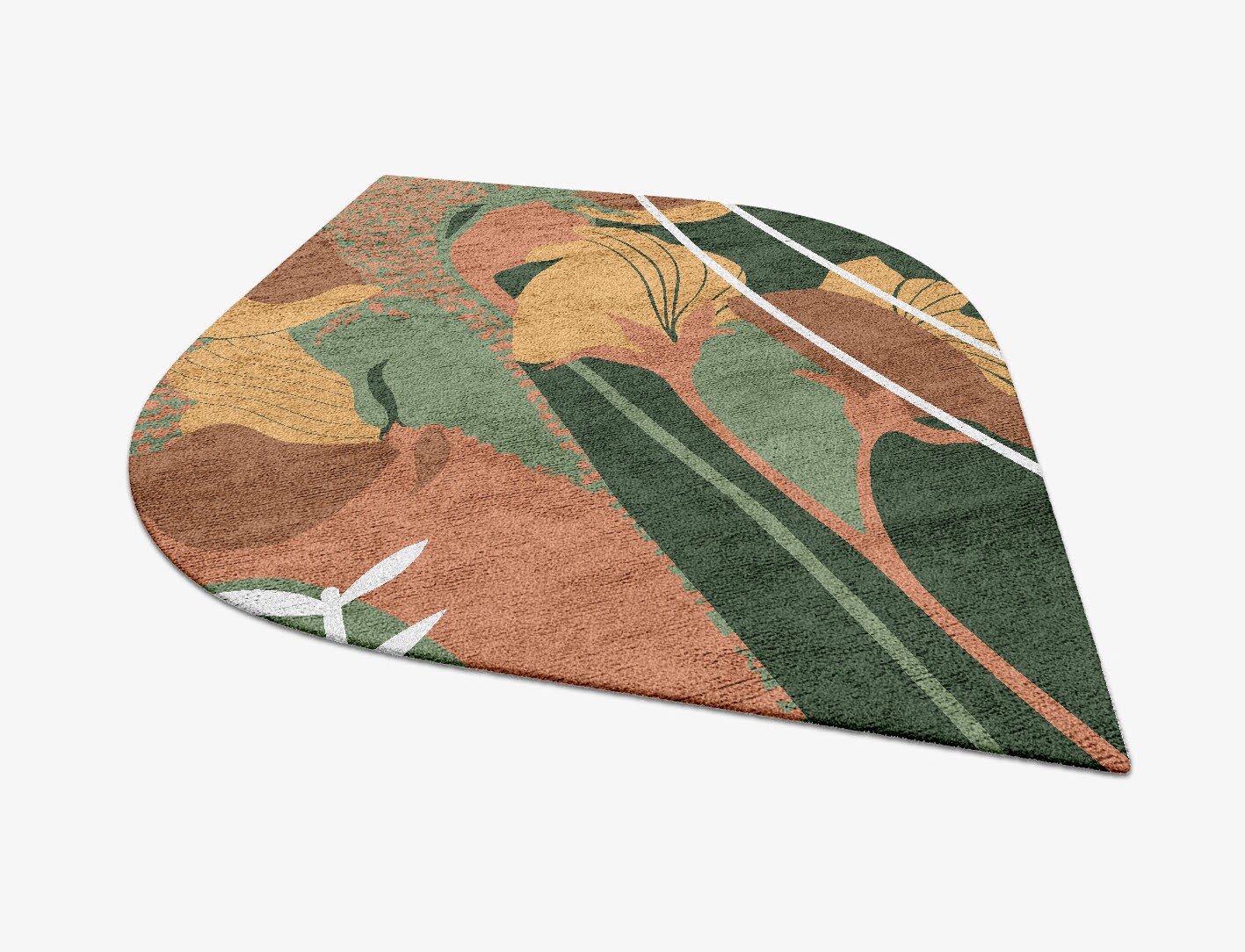 Calotropis Field of Flowers Ogee Hand Tufted Bamboo Silk Custom Rug by Rug Artisan