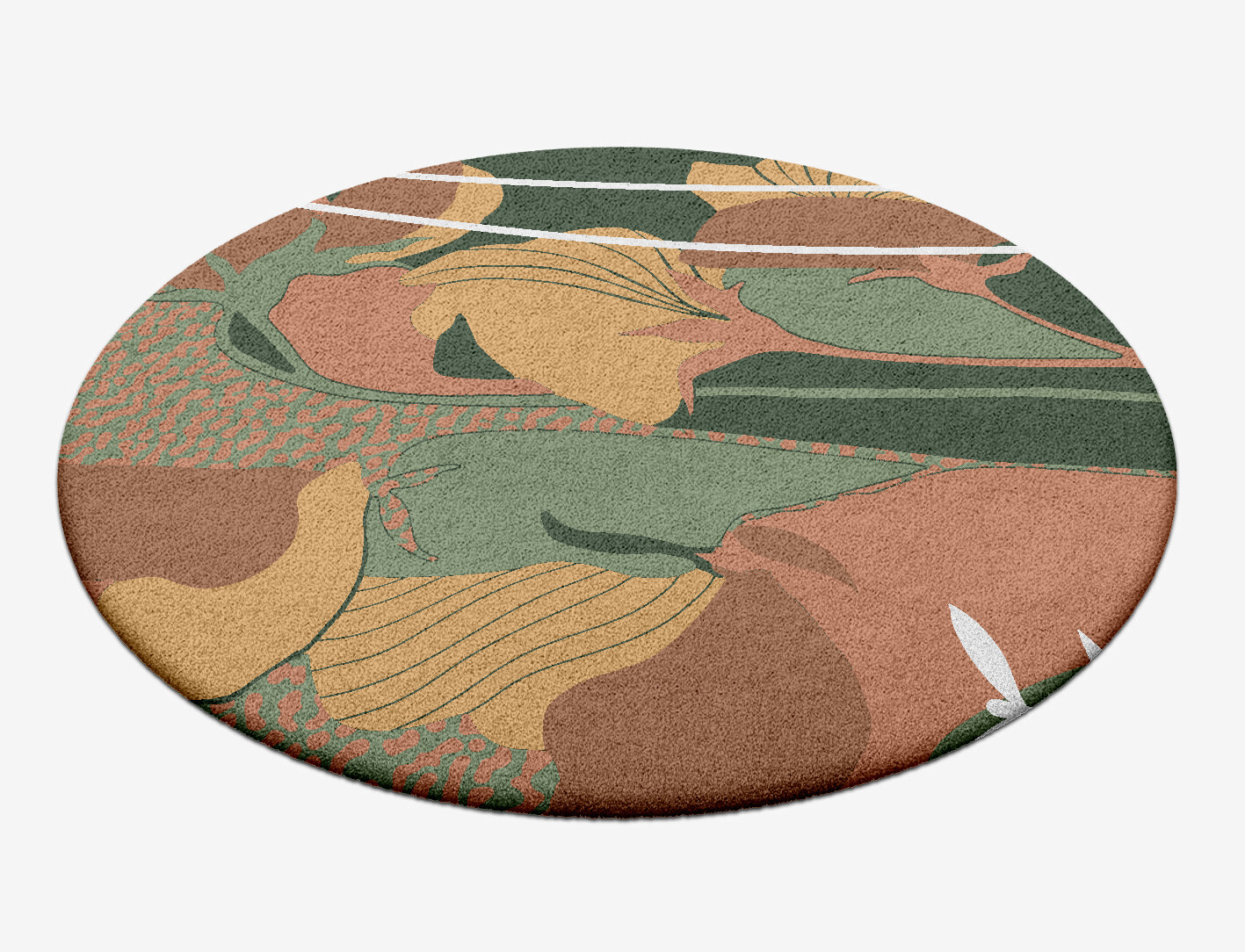 Calotropis Field of Flowers Round Hand Tufted Pure Wool Custom Rug by Rug Artisan