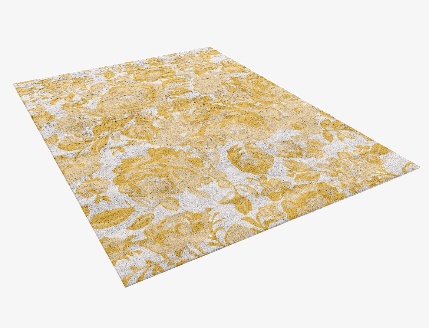 Caltha Floral Rectangle Hand Knotted Bamboo Silk Custom Rug by Rug Artisan