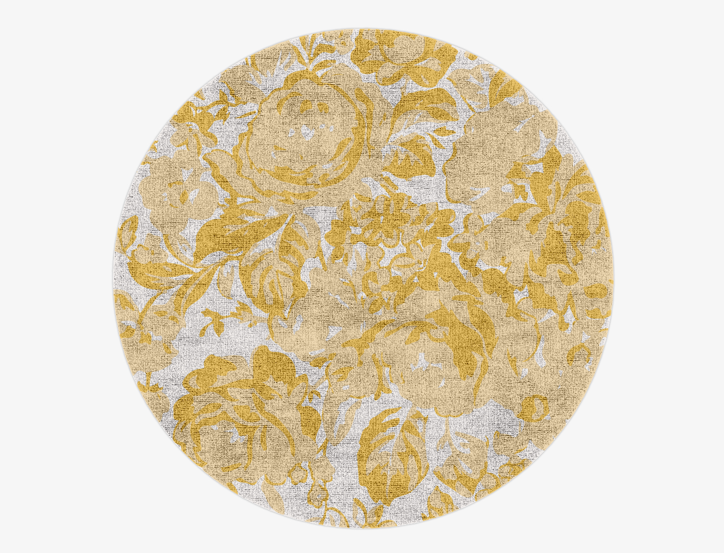 Caltha Floral Round Hand Knotted Bamboo Silk Custom Rug by Rug Artisan