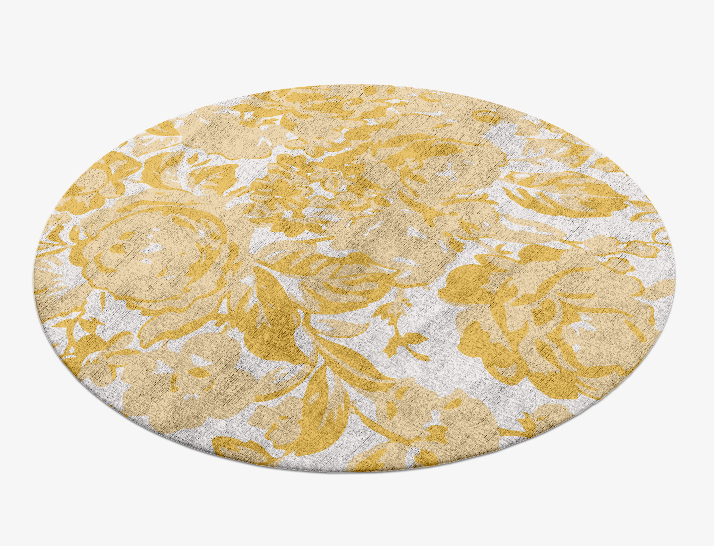 Caltha Floral Round Hand Knotted Bamboo Silk Custom Rug by Rug Artisan