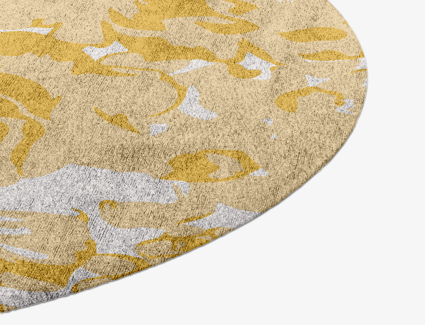 Caltha Floral Round Hand Knotted Bamboo Silk Custom Rug by Rug Artisan
