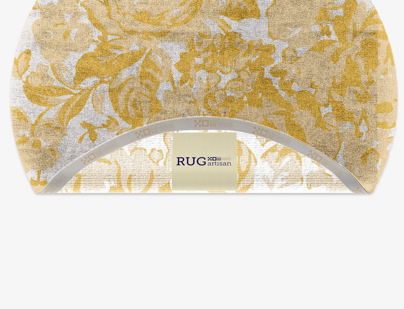 Caltha Floral Round Hand Knotted Bamboo Silk Custom Rug by Rug Artisan