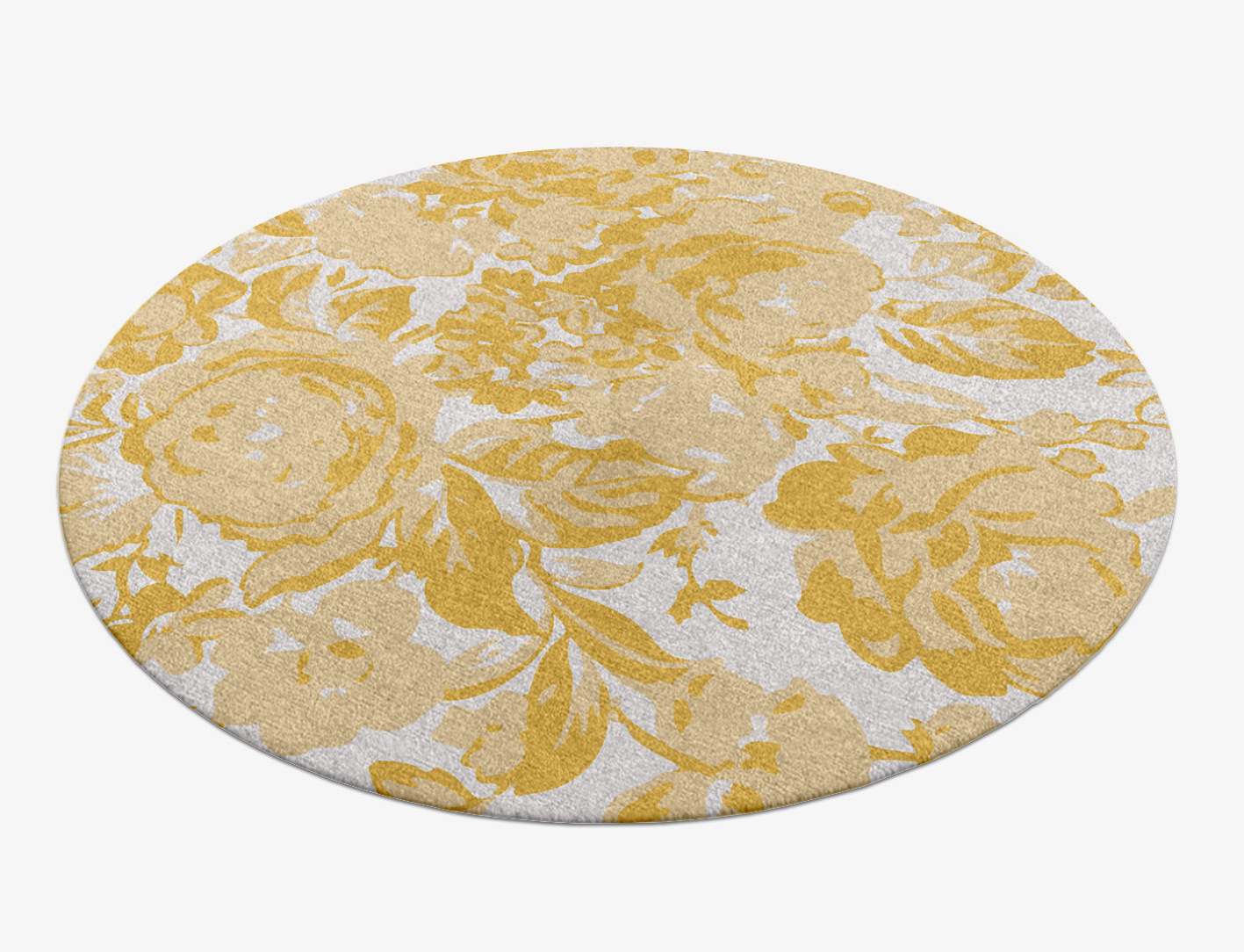 Caltha Floral Round Hand Knotted Tibetan Wool Custom Rug by Rug Artisan