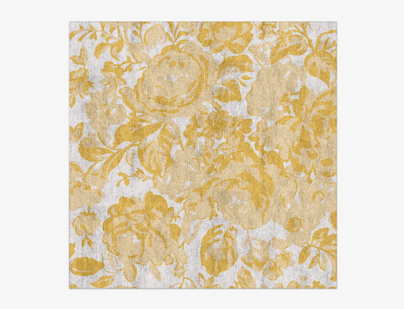 Caltha Floral Square Hand Knotted Bamboo Silk Custom Rug by Rug Artisan