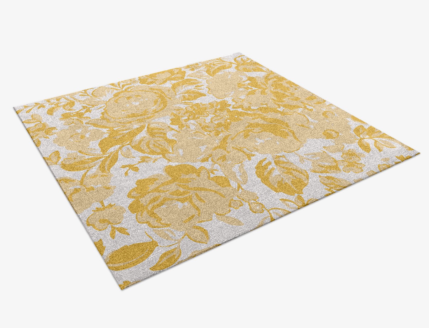 Caltha Floral Square Hand Knotted Tibetan Wool Custom Rug by Rug Artisan