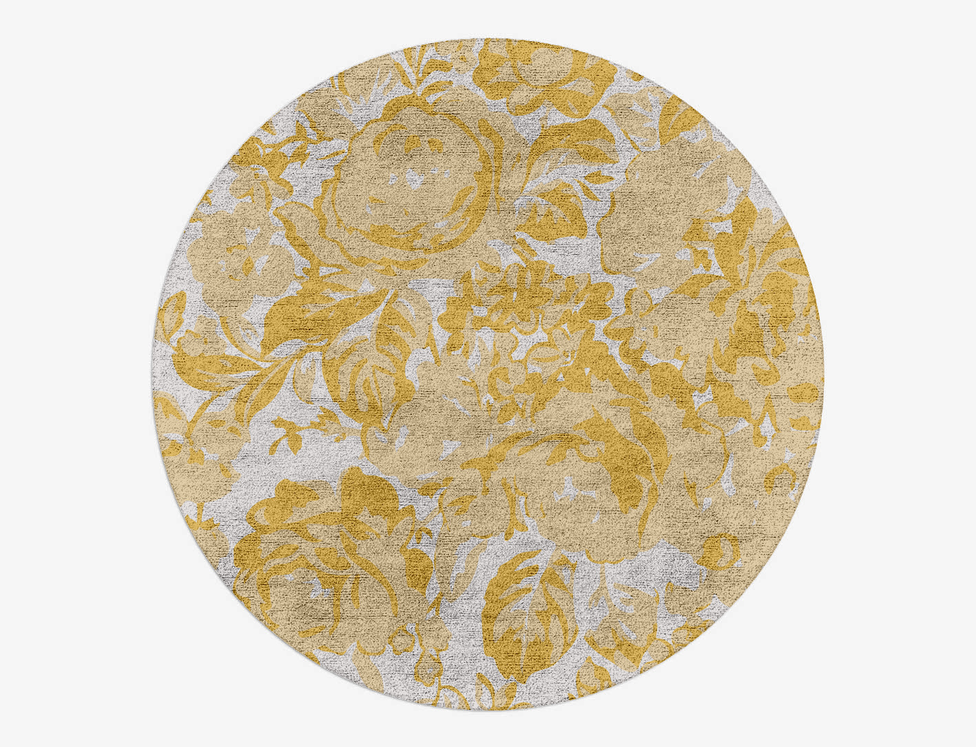 Caltha Floral Round Hand Tufted Bamboo Silk Custom Rug by Rug Artisan