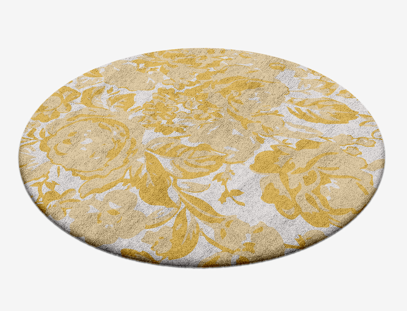 Caltha Floral Round Hand Tufted Bamboo Silk Custom Rug by Rug Artisan