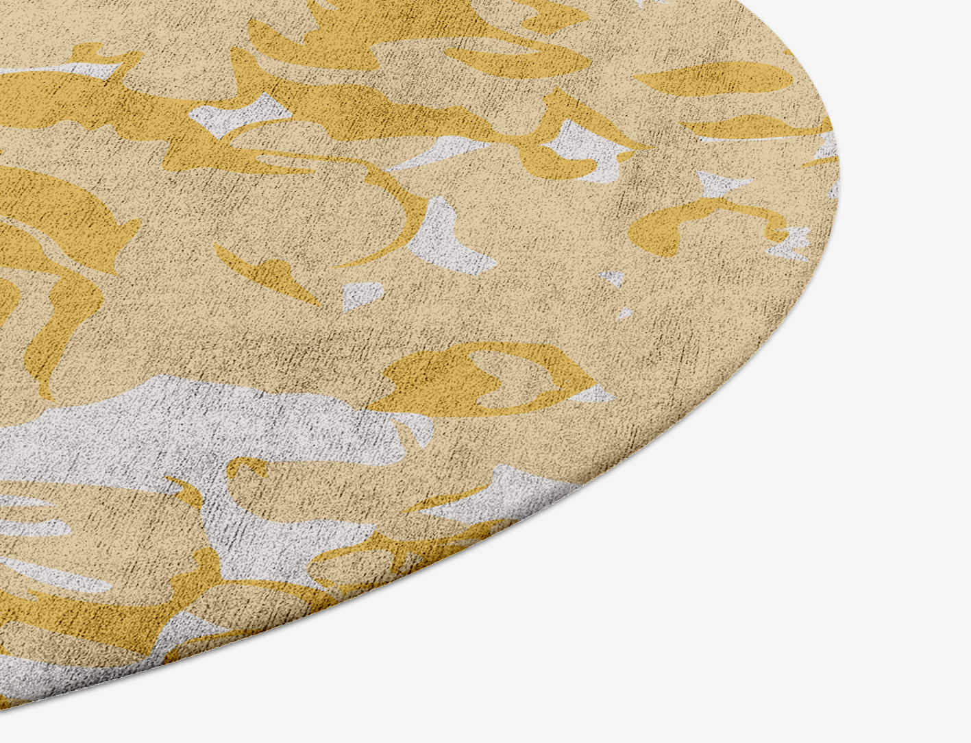 Caltha Floral Round Hand Tufted Bamboo Silk Custom Rug by Rug Artisan
