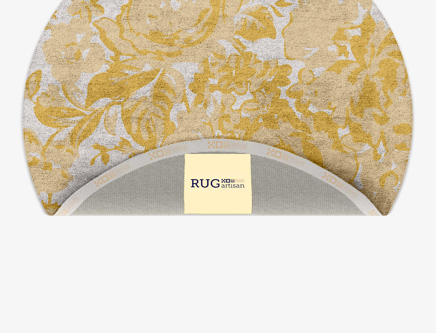 Caltha Floral Round Hand Tufted Bamboo Silk Custom Rug by Rug Artisan