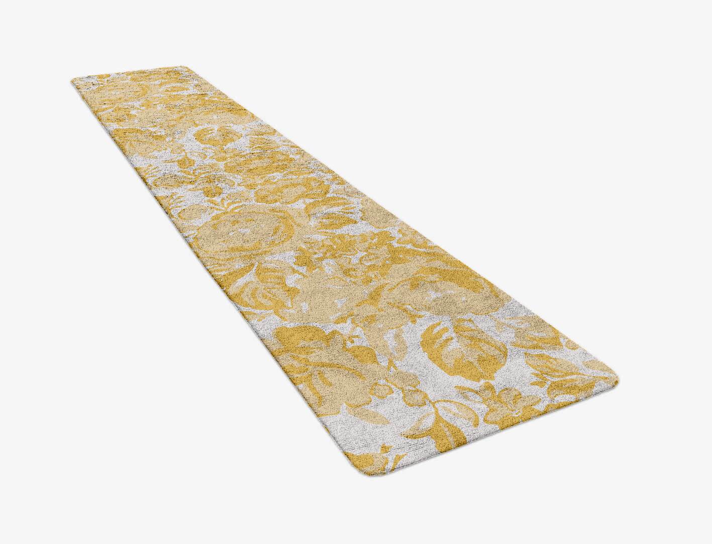 Caltha Floral Runner Hand Tufted Bamboo Silk Custom Rug by Rug Artisan