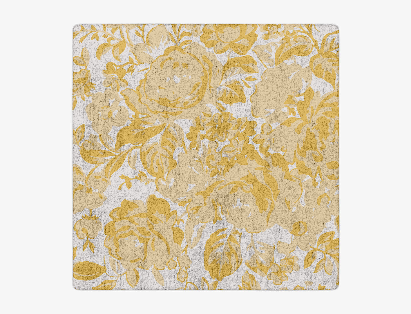 Caltha Floral Square Hand Tufted Bamboo Silk Custom Rug by Rug Artisan