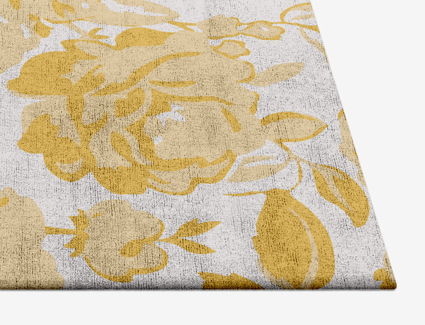 Caltha Floral Square Hand Tufted Bamboo Silk Custom Rug by Rug Artisan