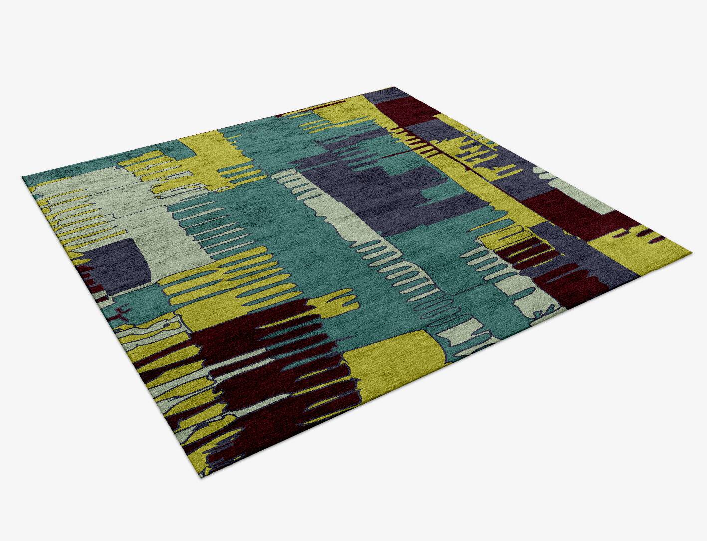 Camb Modern Art Square Hand Knotted Bamboo Silk Custom Rug by Rug Artisan