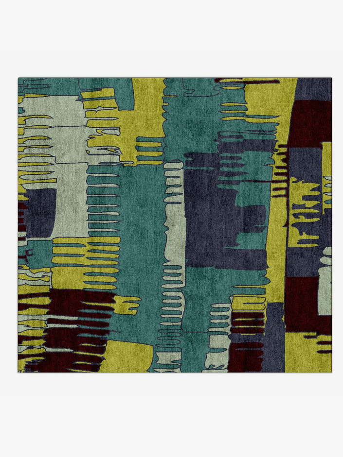 Camb Modern Art Square Hand Knotted Bamboo Silk Custom Rug by Rug Artisan