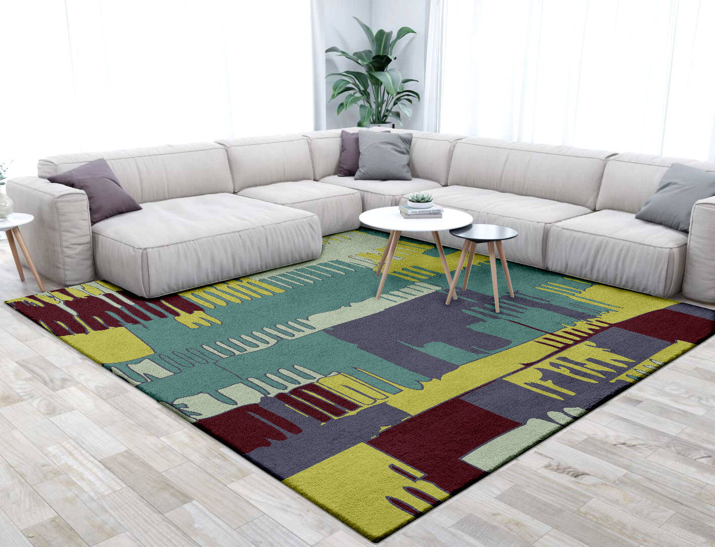 Camb Modern Art Square Hand Tufted Pure Wool Custom Rug by Rug Artisan
