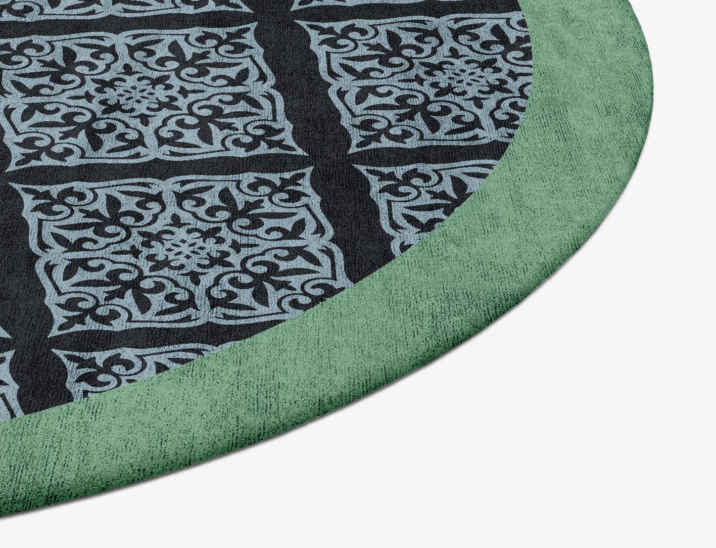 Cambridge Geometric Oval Hand Tufted Bamboo Silk Custom Rug by Rug Artisan