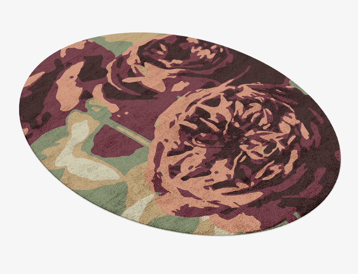 Camille Floral Oval Hand Knotted Bamboo Silk Custom Rug by Rug Artisan
