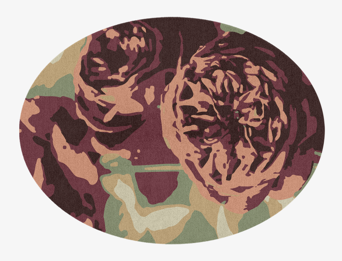 Camille Floral Oval Hand Knotted Tibetan Wool Custom Rug by Rug Artisan