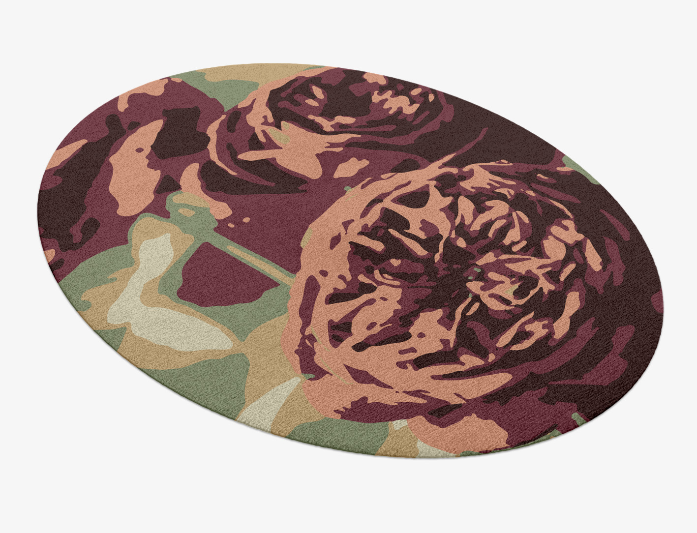 Camille Floral Oval Hand Knotted Tibetan Wool Custom Rug by Rug Artisan