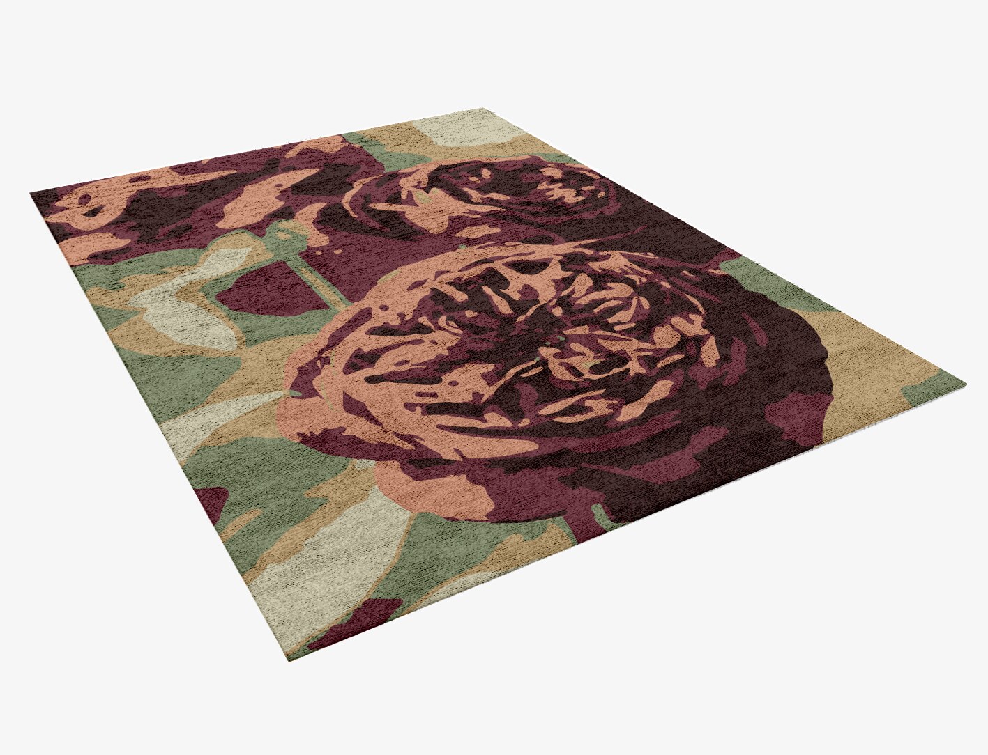 Camille Floral Rectangle Hand Knotted Bamboo Silk Custom Rug by Rug Artisan