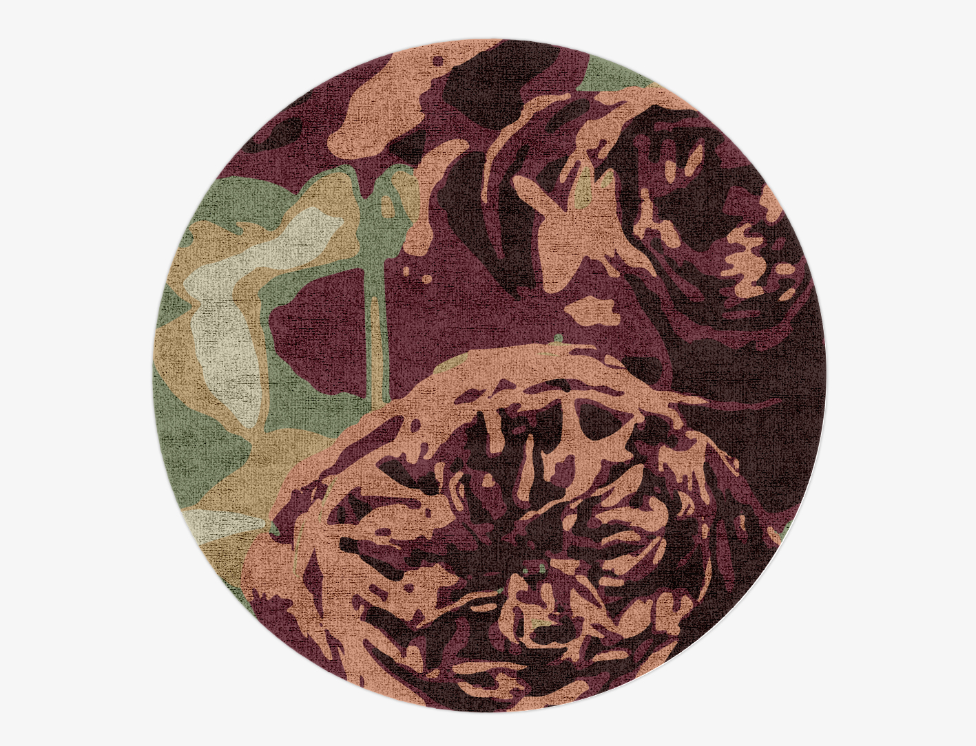 Camille Floral Round Hand Knotted Bamboo Silk Custom Rug by Rug Artisan