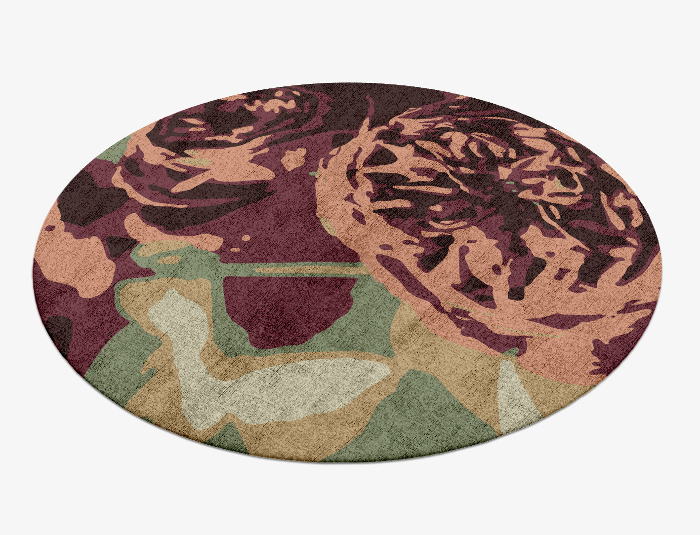 Camille Floral Round Hand Knotted Bamboo Silk Custom Rug by Rug Artisan