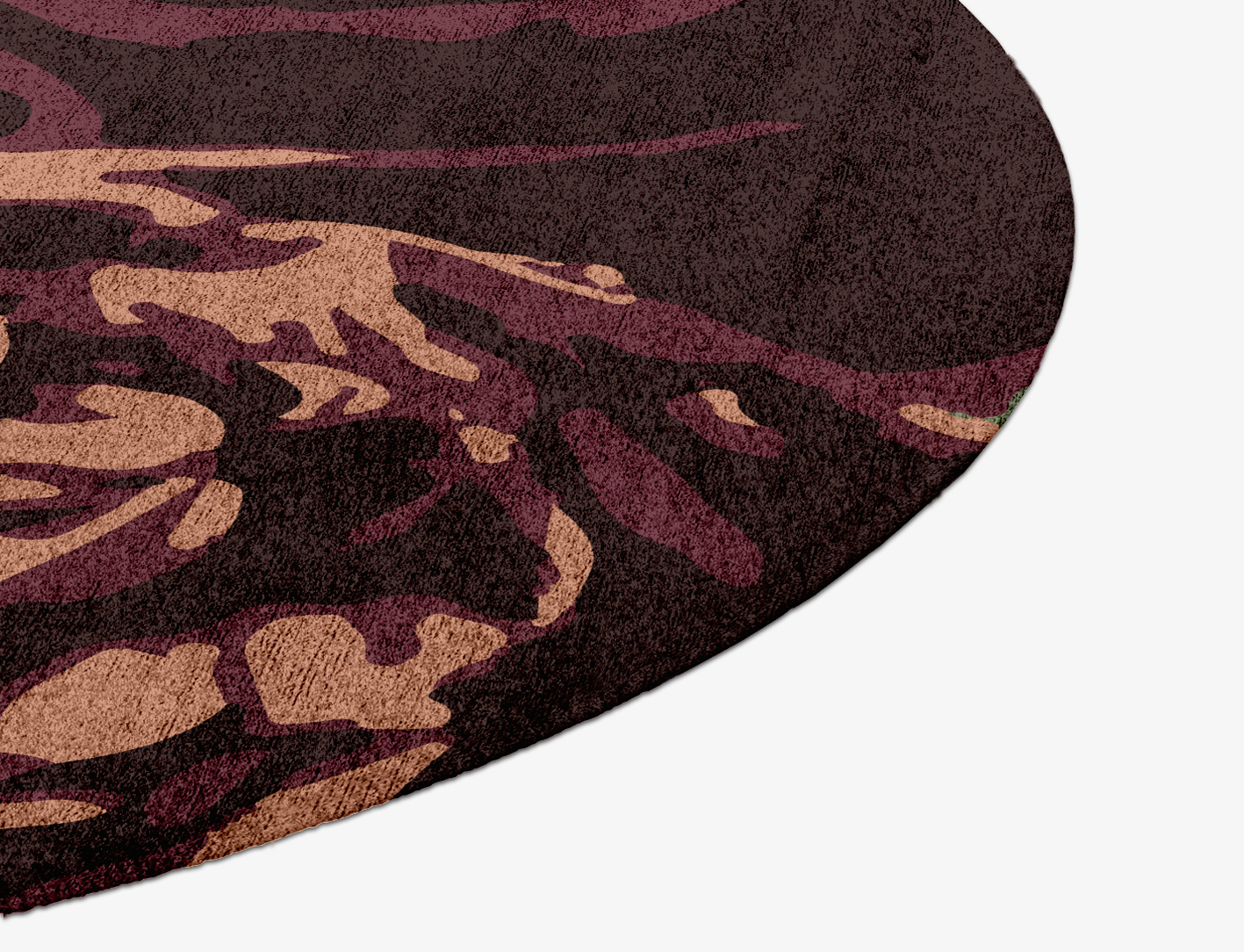 Camille Floral Round Hand Knotted Bamboo Silk Custom Rug by Rug Artisan