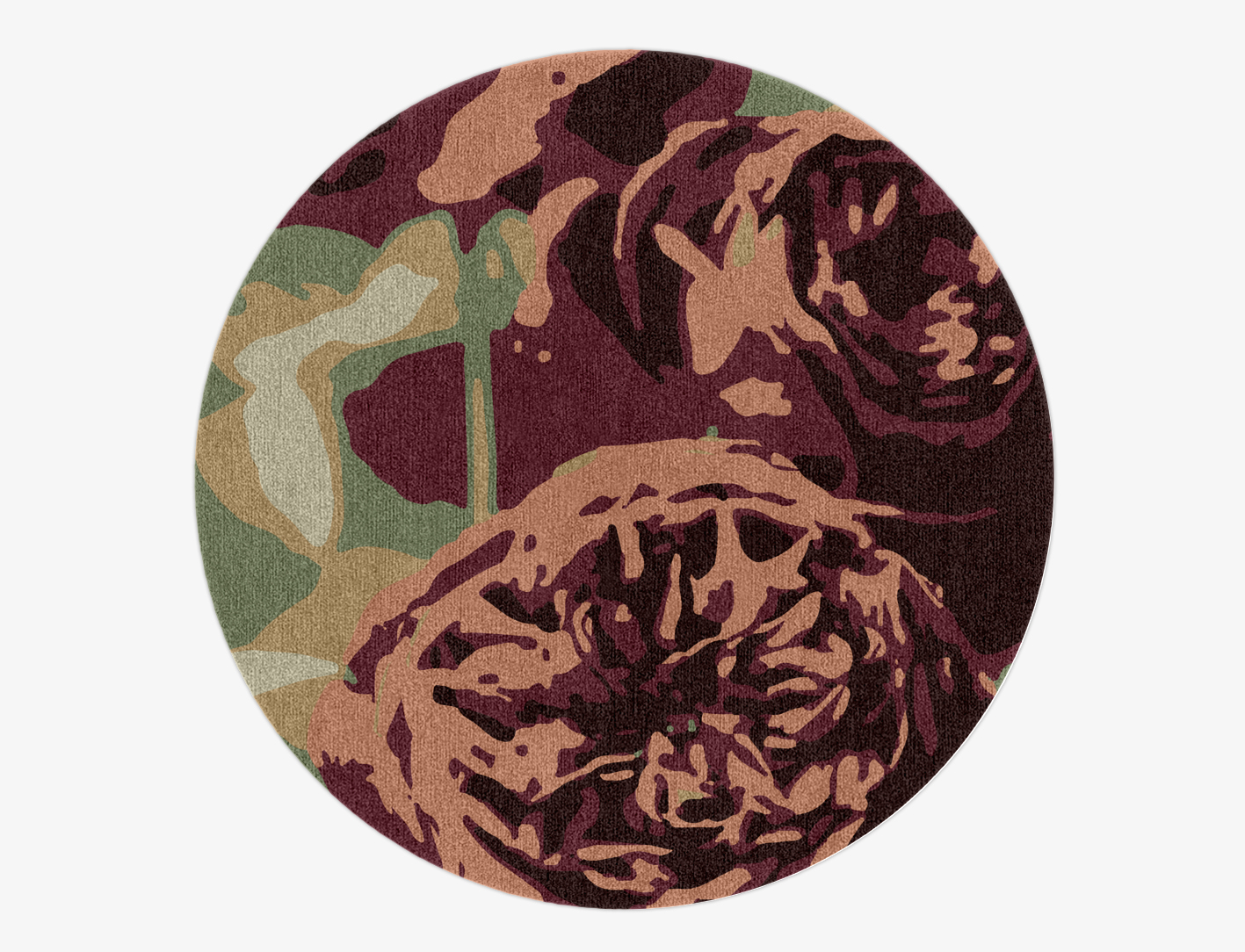 Camille Floral Round Hand Knotted Tibetan Wool Custom Rug by Rug Artisan