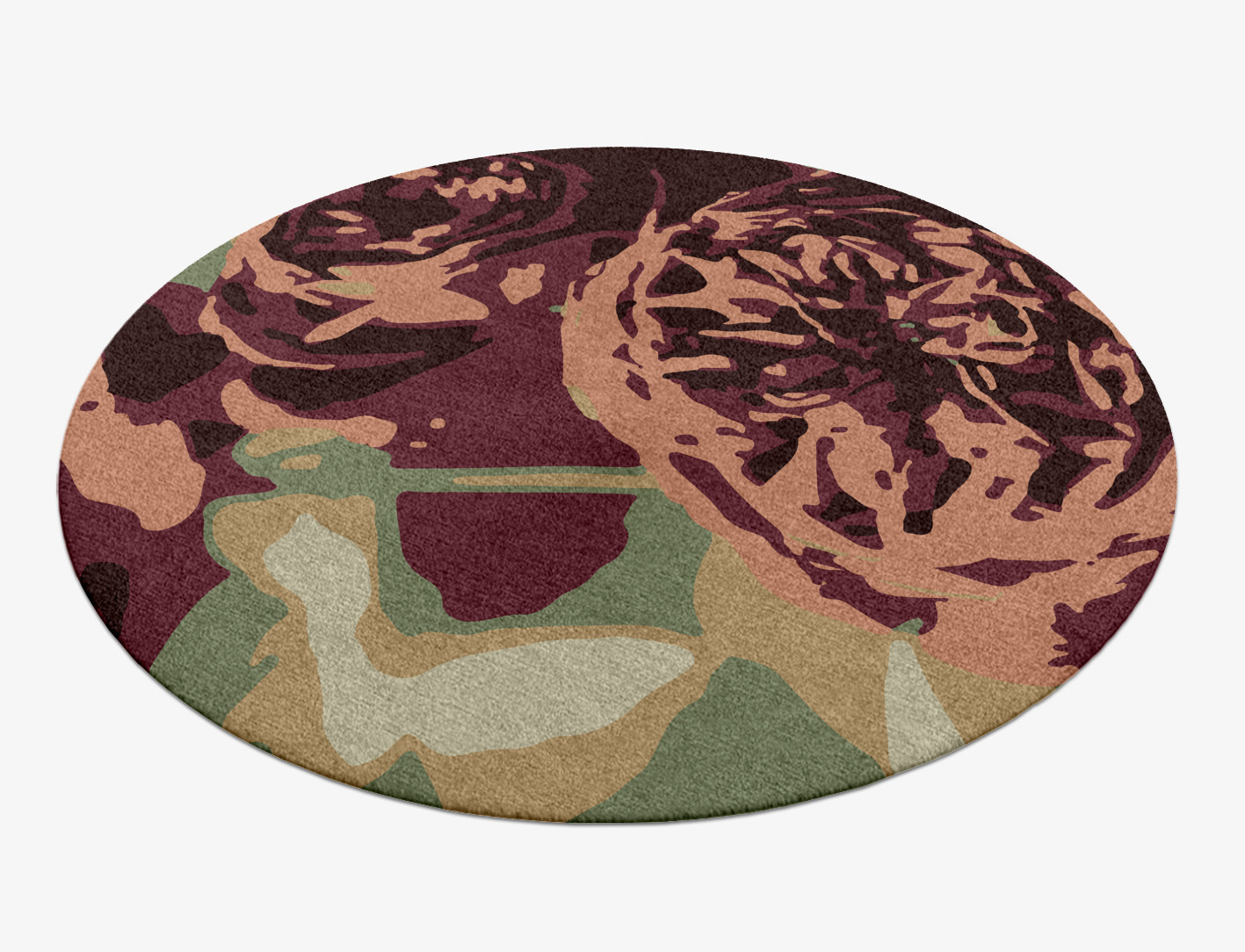 Camille Floral Round Hand Knotted Tibetan Wool Custom Rug by Rug Artisan