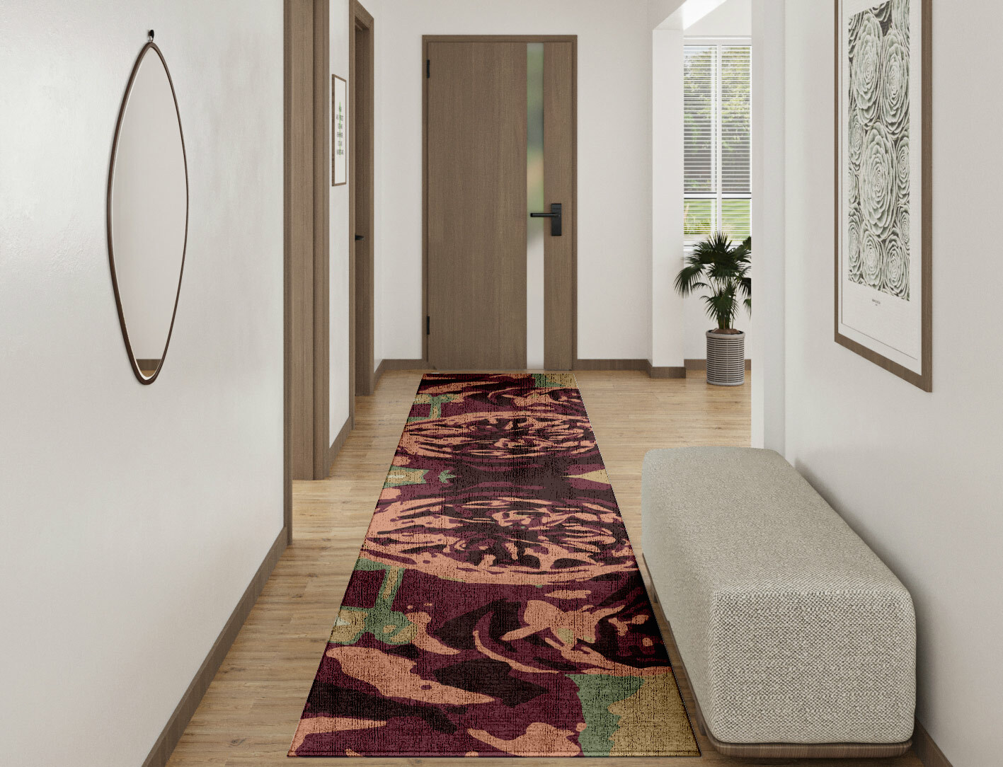Camille Floral Runner Hand Knotted Bamboo Silk Custom Rug by Rug Artisan