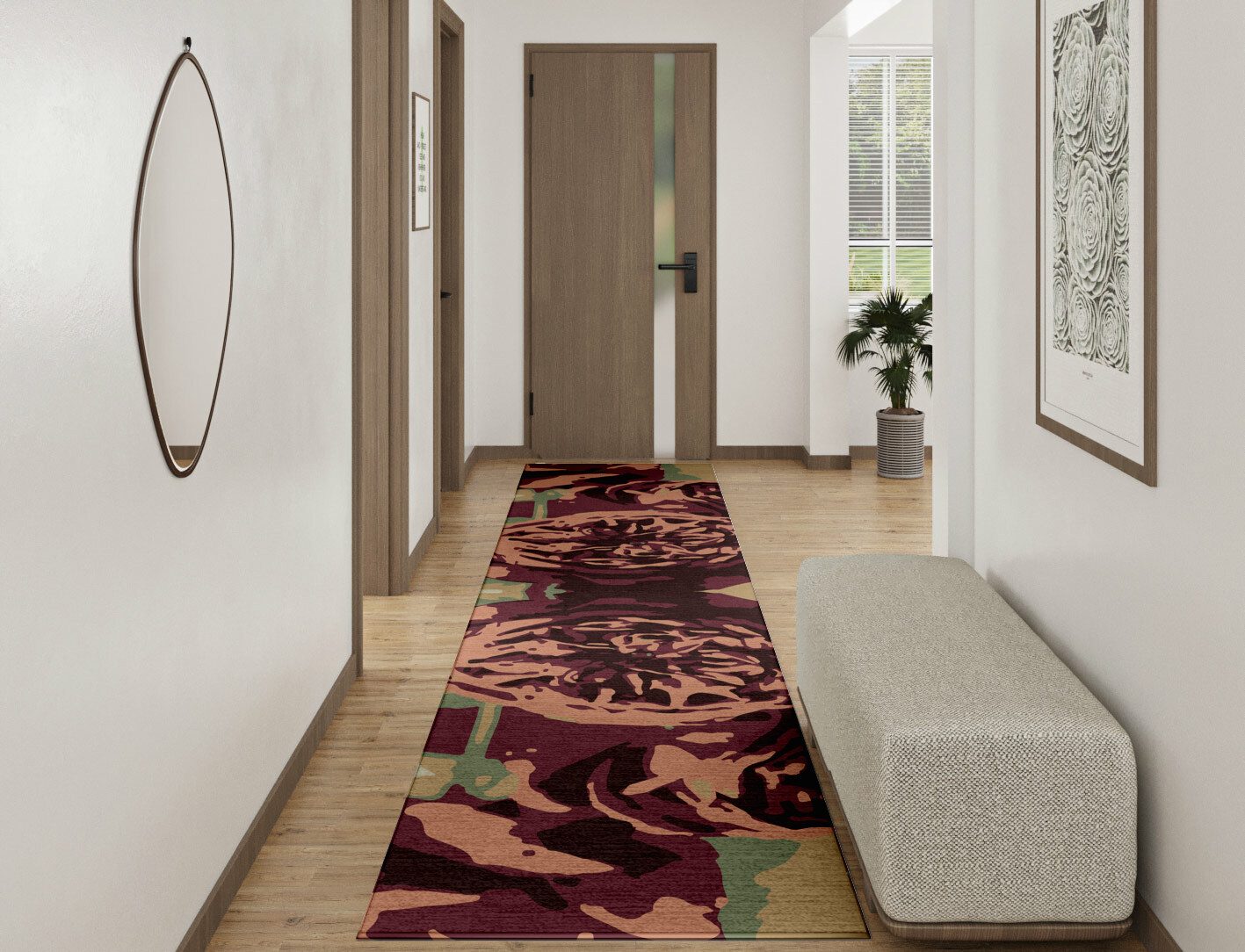 Camille Floral Runner Hand Knotted Tibetan Wool Custom Rug by Rug Artisan