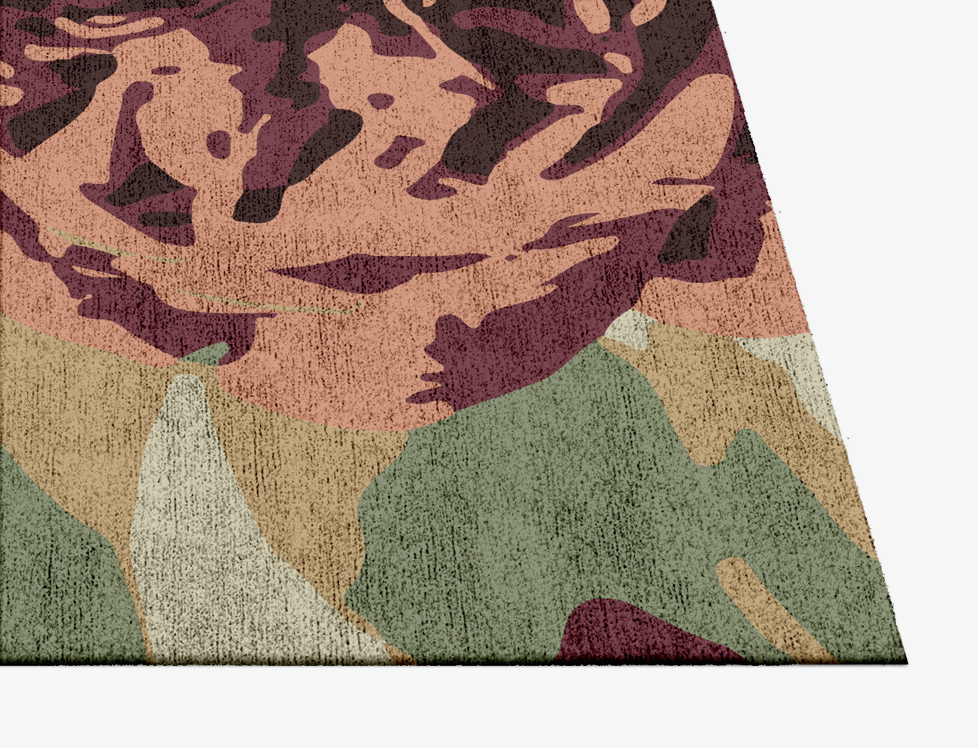 Camille Floral Square Hand Knotted Bamboo Silk Custom Rug by Rug Artisan