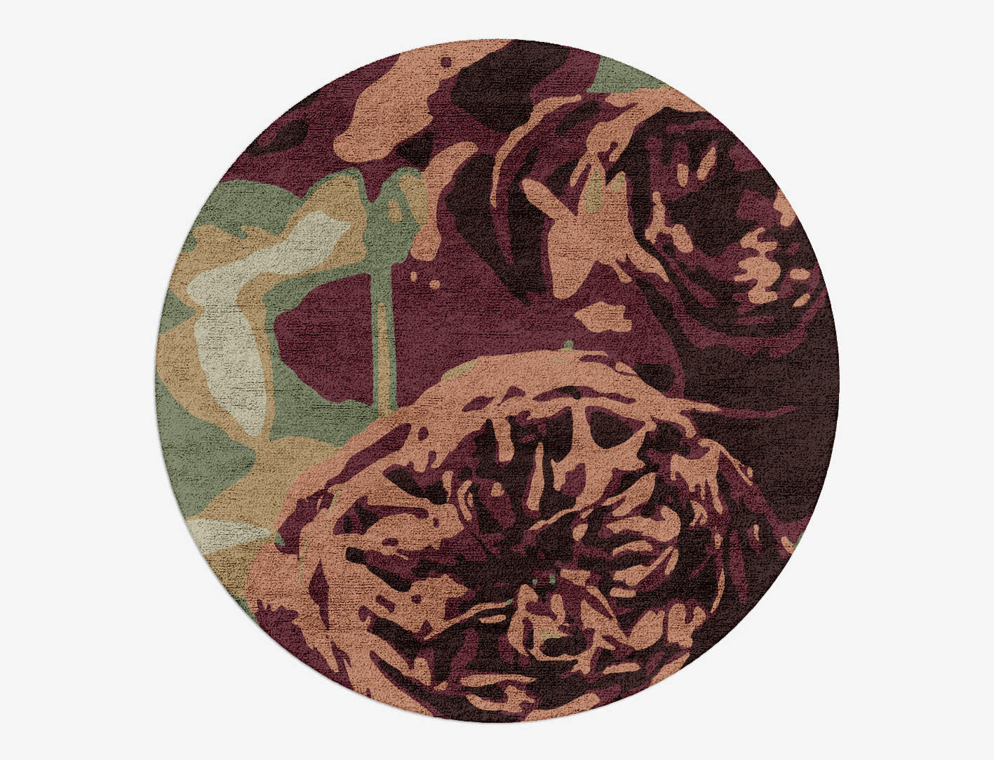 Camille Floral Round Hand Tufted Bamboo Silk Custom Rug by Rug Artisan