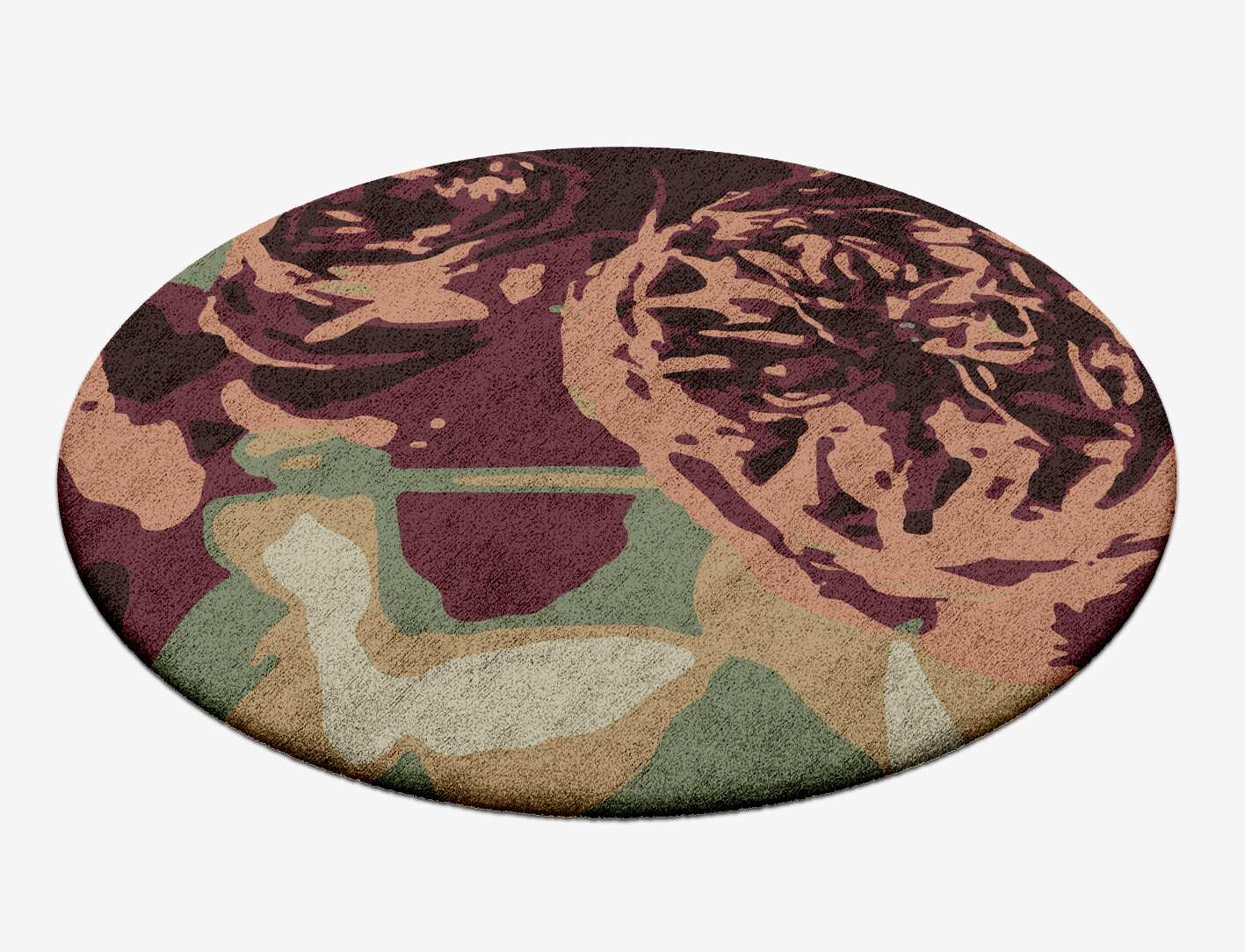 Camille Floral Round Hand Tufted Bamboo Silk Custom Rug by Rug Artisan