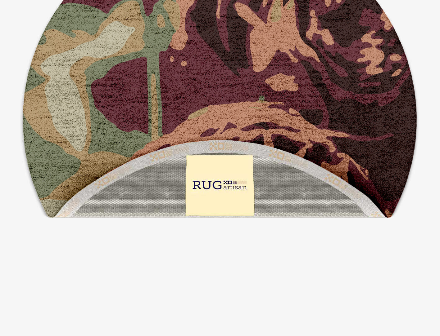Camille Floral Round Hand Tufted Bamboo Silk Custom Rug by Rug Artisan