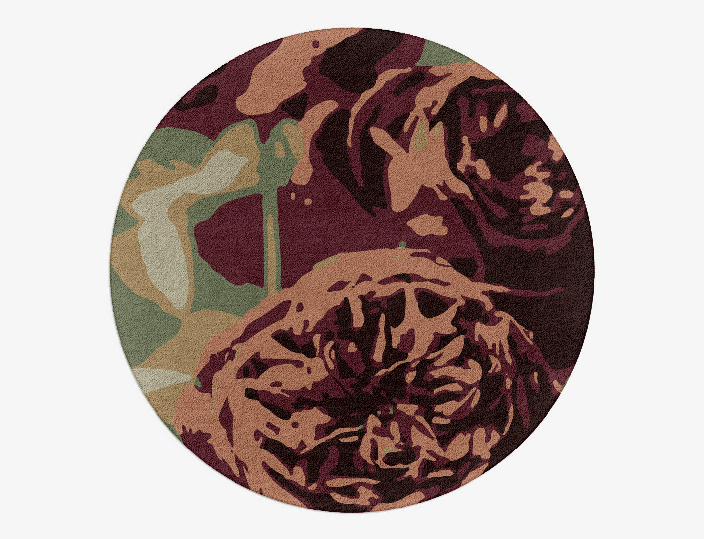 Camille Floral Round Hand Tufted Pure Wool Custom Rug by Rug Artisan