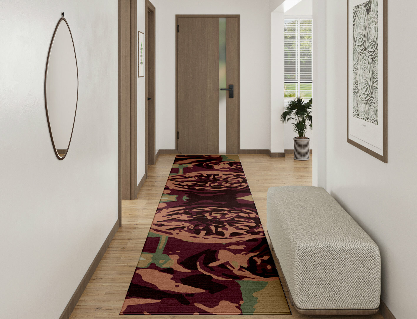 Camille Floral Runner Hand Tufted Pure Wool Custom Rug by Rug Artisan