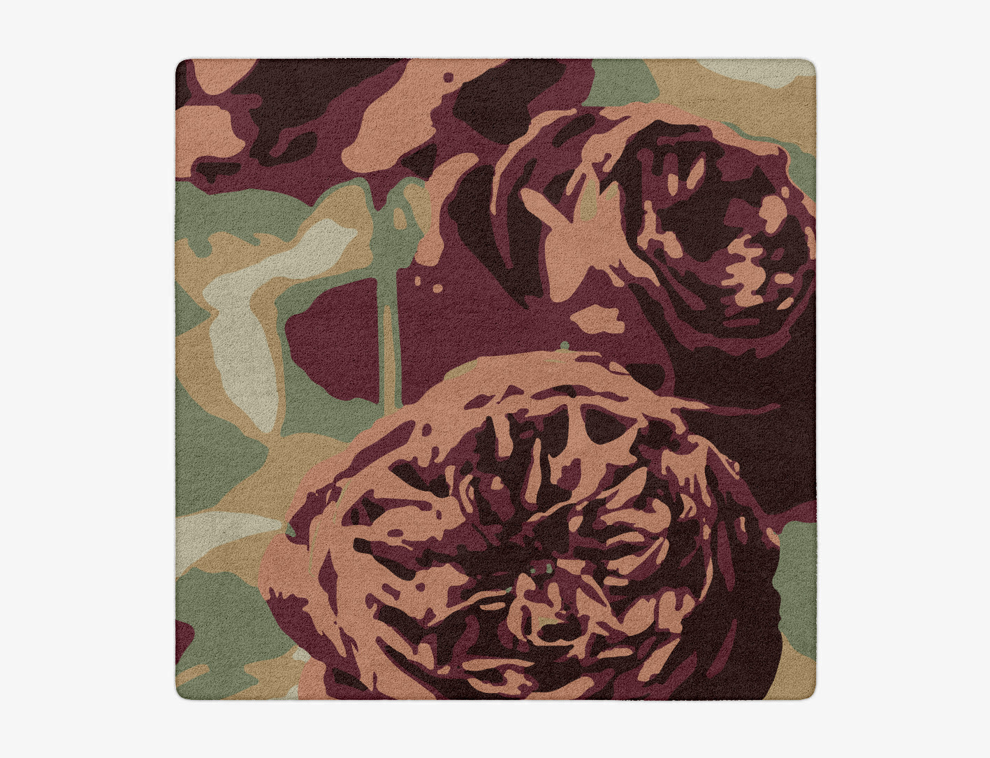 Camille Floral Square Hand Tufted Pure Wool Custom Rug by Rug Artisan
