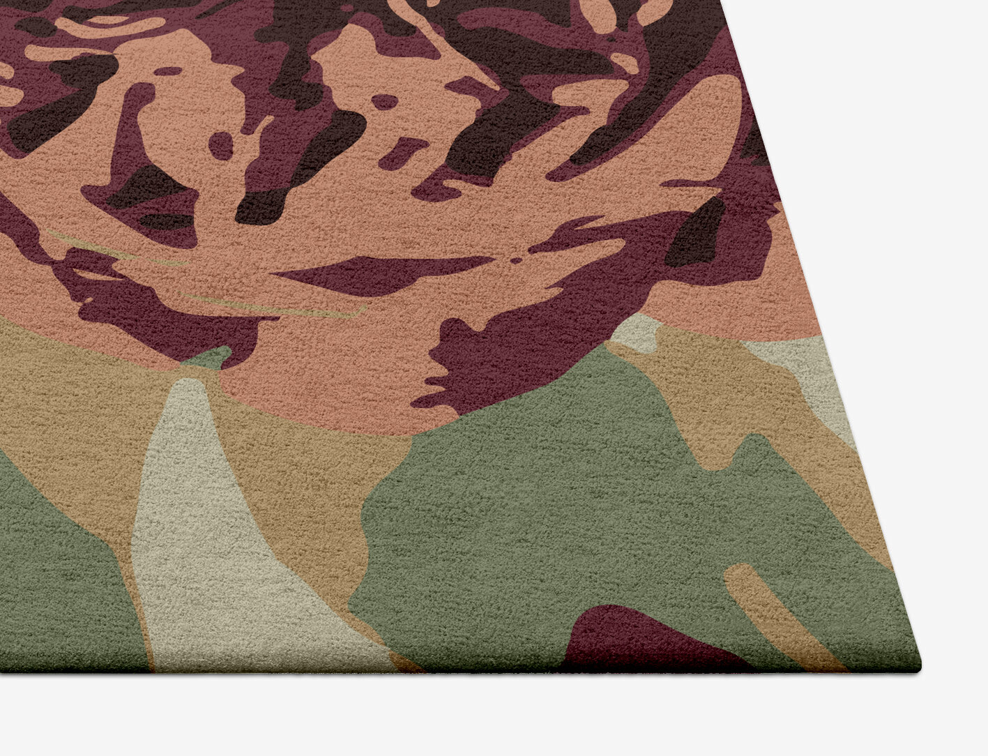 Camille Floral Square Hand Tufted Pure Wool Custom Rug by Rug Artisan