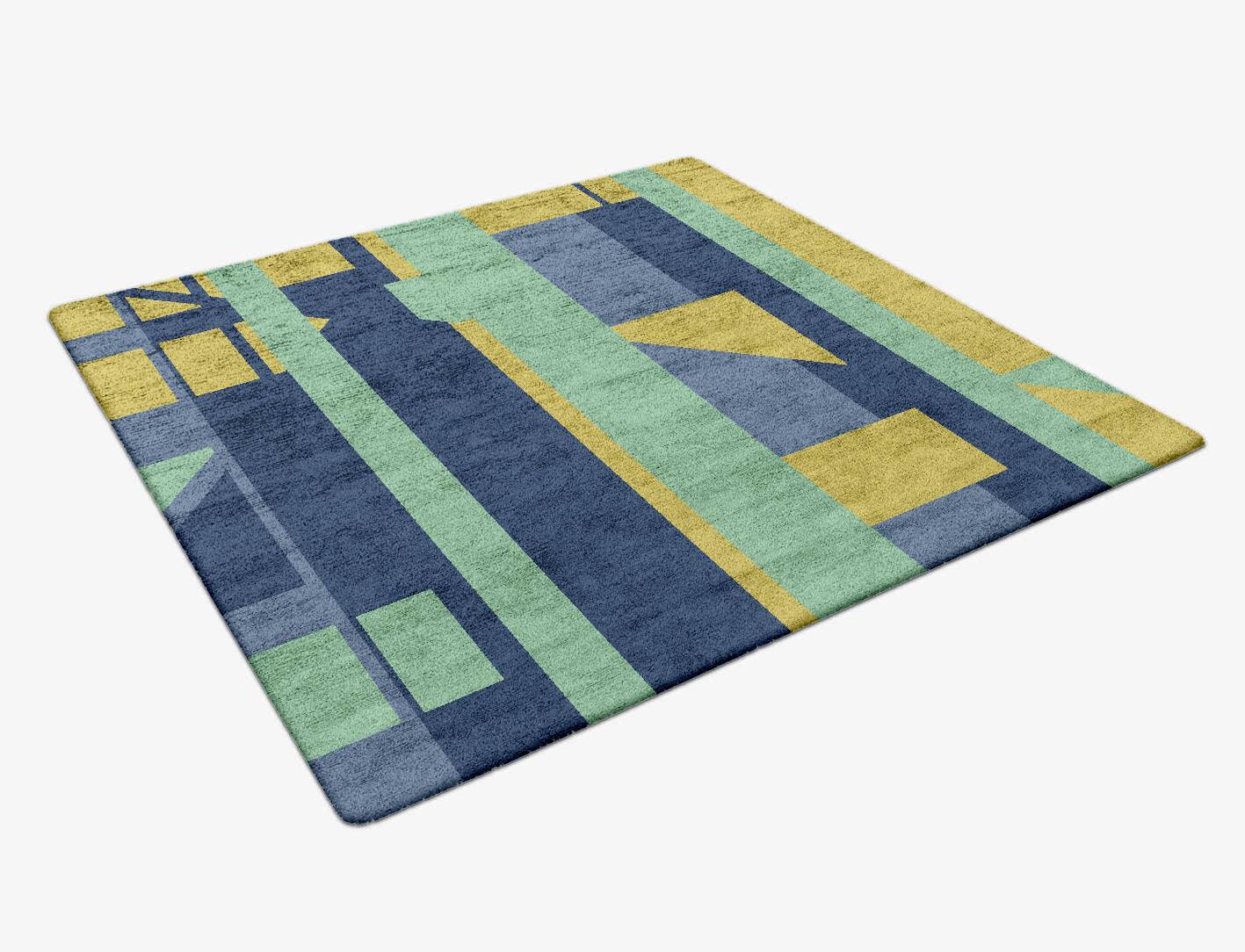 Camouflage Kids Square Hand Tufted Bamboo Silk Custom Rug by Rug Artisan