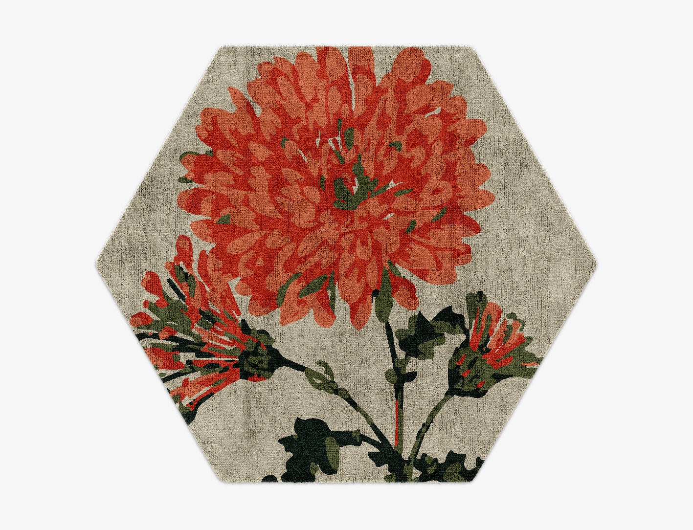 Candytuft Floral Hexagon Hand Knotted Bamboo Silk Custom Rug by Rug Artisan