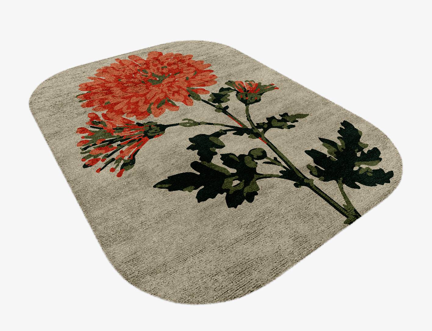 Candytuft Floral Oblong Hand Knotted Bamboo Silk Custom Rug by Rug Artisan