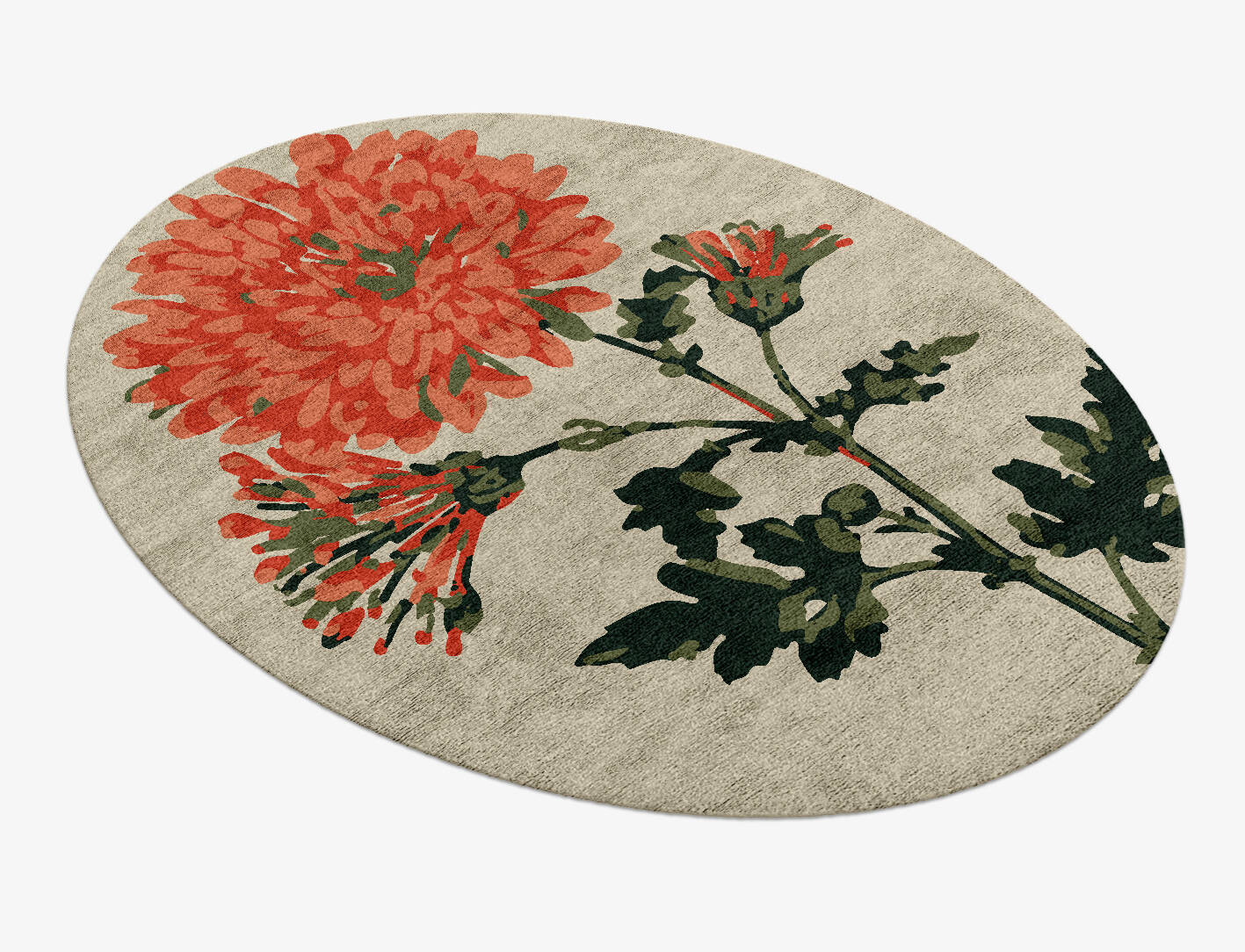 Candytuft Floral Oval Hand Knotted Bamboo Silk Custom Rug by Rug Artisan