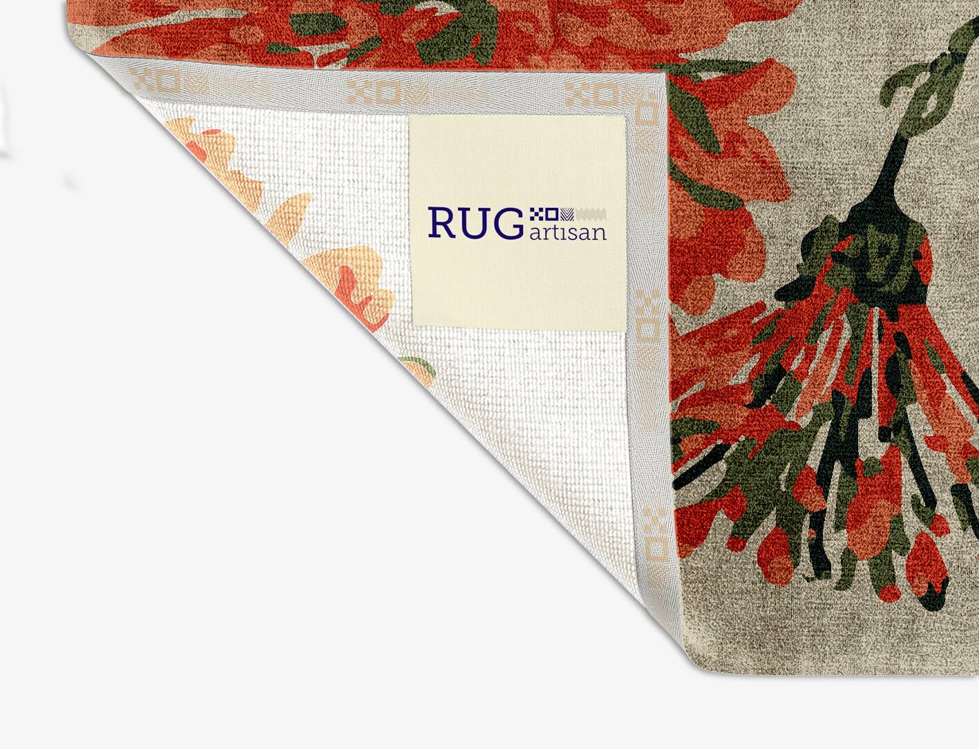 Candytuft Floral Square Hand Knotted Bamboo Silk Custom Rug by Rug Artisan