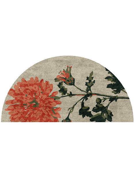 Candytuft Floral Halfmoon Hand Tufted Bamboo Silk Custom Rug by Rug Artisan