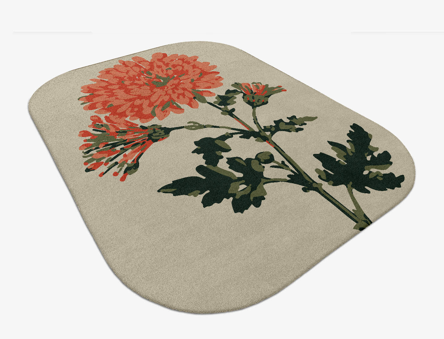 Candytuft Floral Oblong Hand Tufted Pure Wool Custom Rug by Rug Artisan