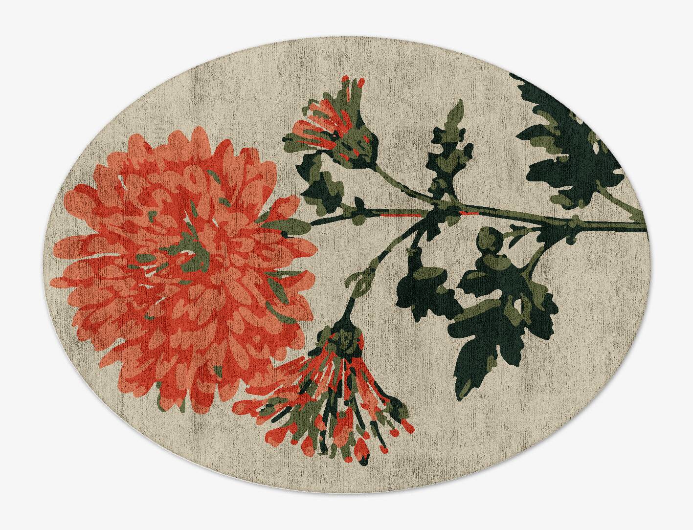 Candytuft Floral Oval Hand Tufted Bamboo Silk Custom Rug by Rug Artisan